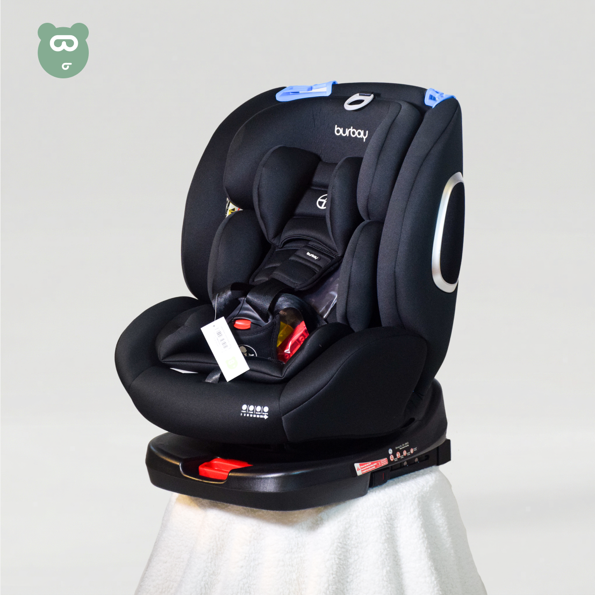 Burbay 360 Isofix Car Seat Black