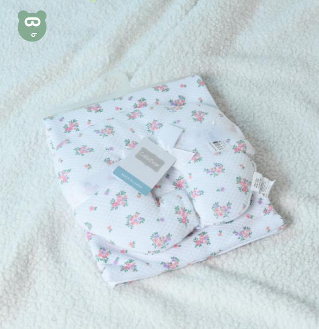 Baby Blanket With Latex Pillow Floral Print