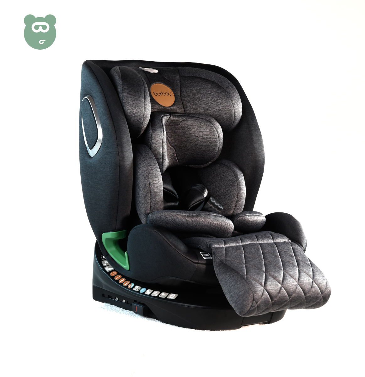 Burbay 360 Isofix Car Seat - AG108 - Dark Grey