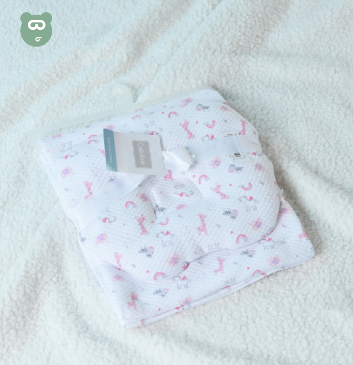 Baby Blanket With Latex Pillow Unicorn Print
