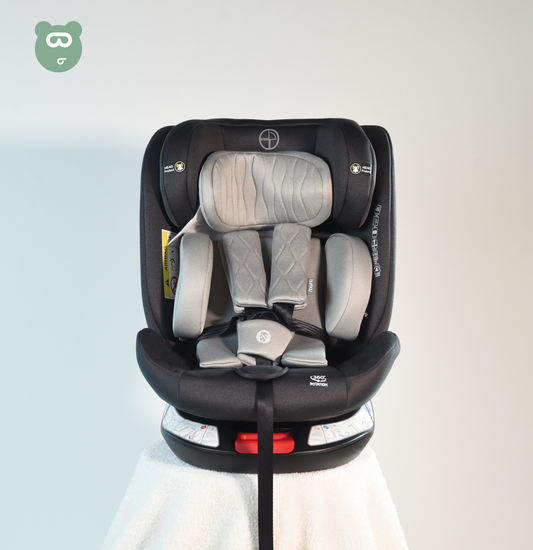 Burbay 360 Isofix Car Seat - Grey & Black