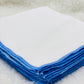 White/Blue Border Nappy 20 X 20 6pc