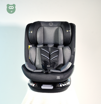 Burbay 360 Isofix Car Seat - G410 - Grey