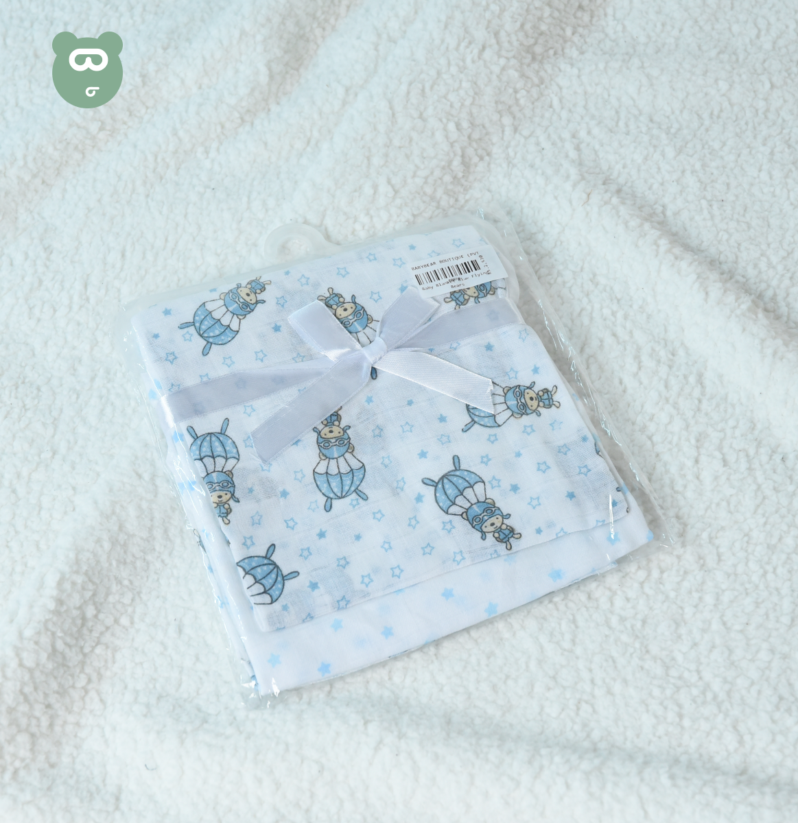 Baby Blanket Blue Flying Bears