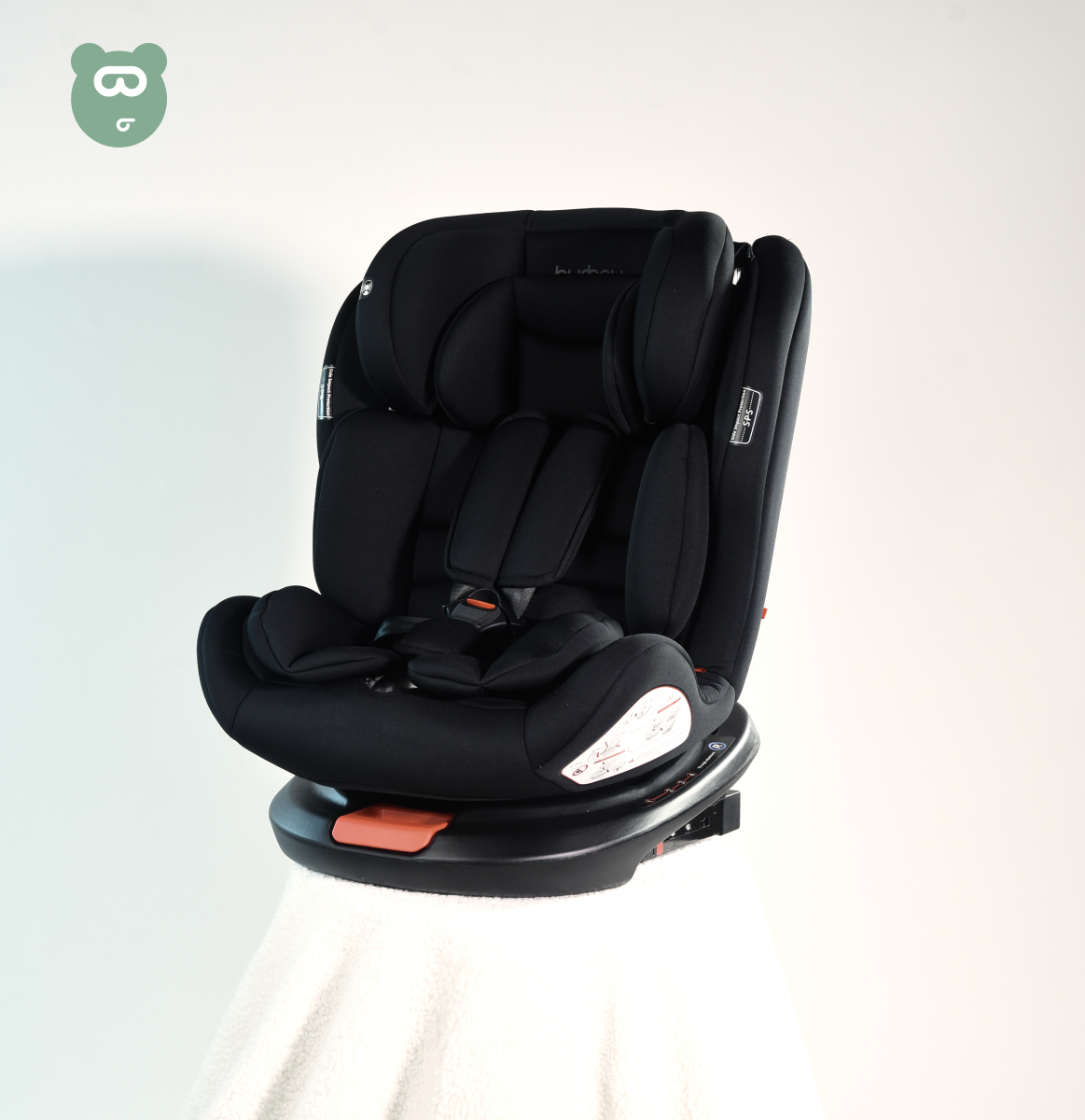 Burbay 360 Isofix Car Seat - CS001 - Black