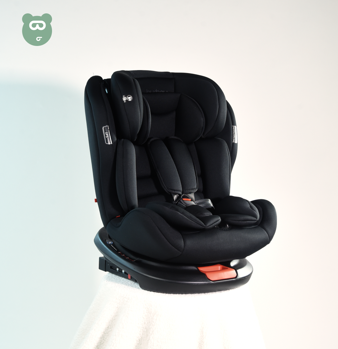 Burbay 360 Isofix Car Seat - CS001 - Black