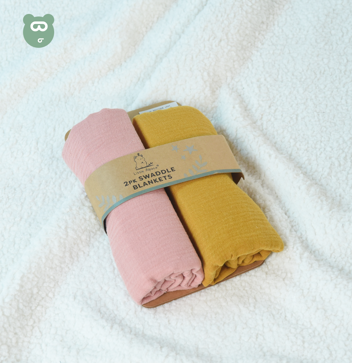 Swaddle Blanket 2pcs Pink & Yellow