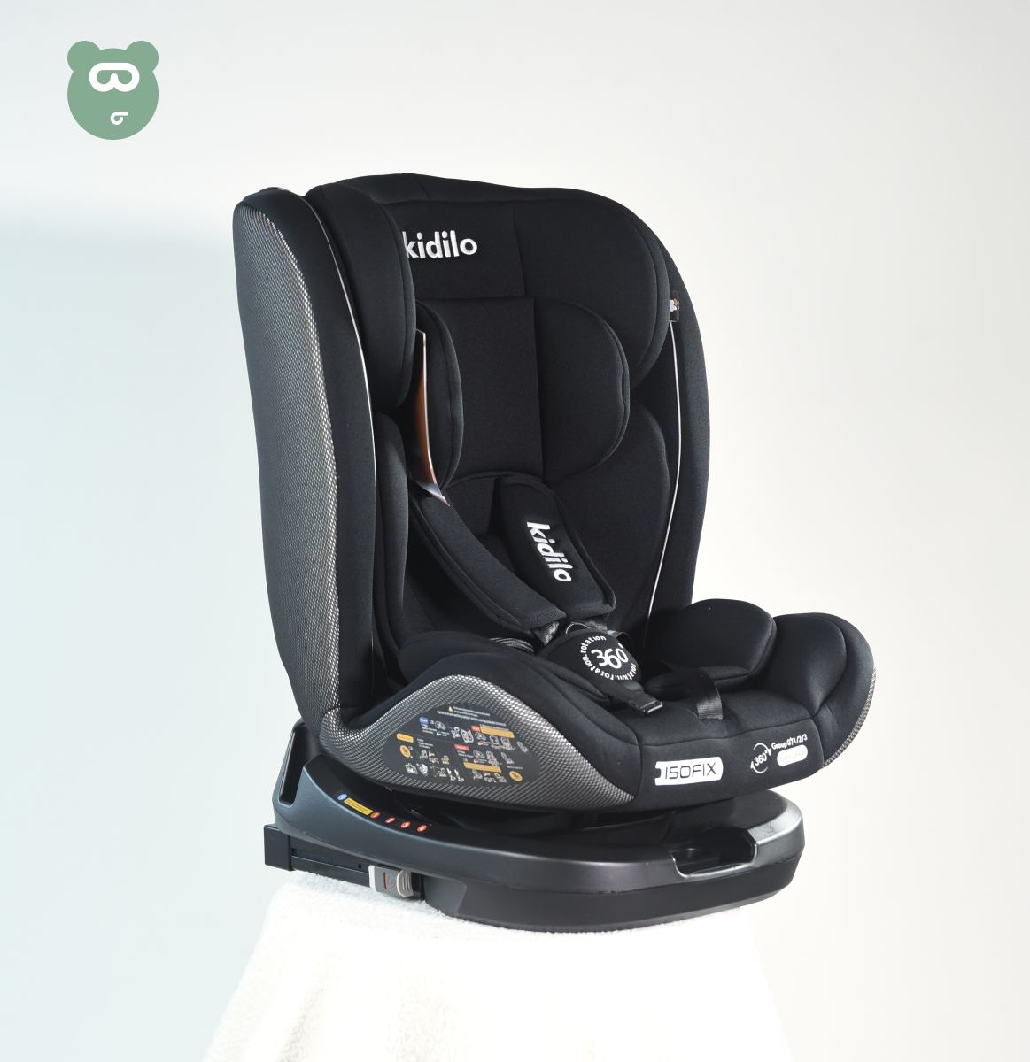Kidilo 360 Isofix Car Seat - BXS-223A - Black