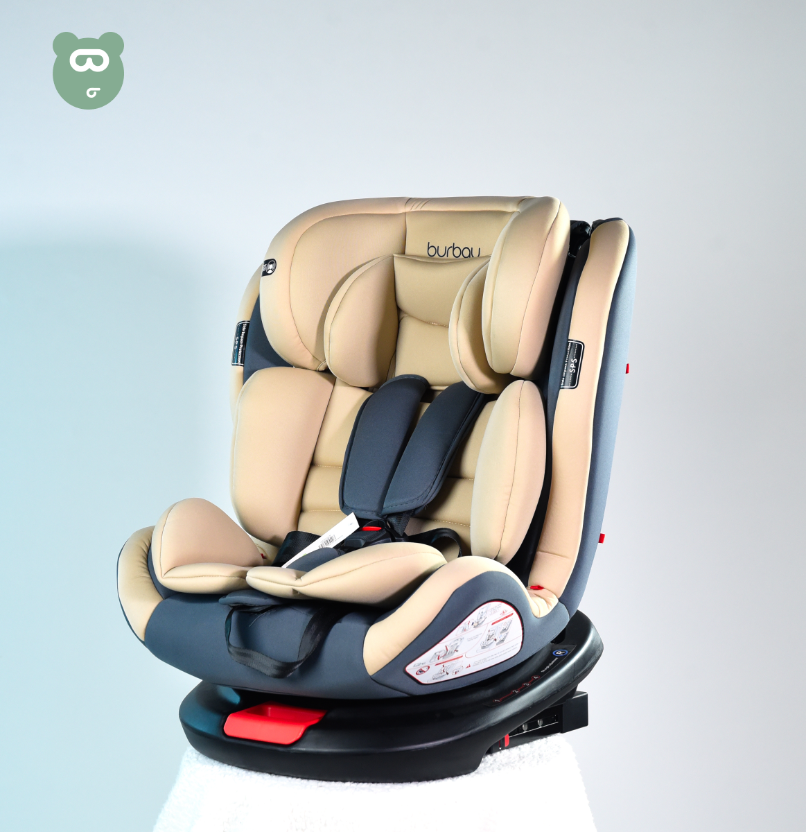 Burbay 360 Car Seat With Isofix - Beige