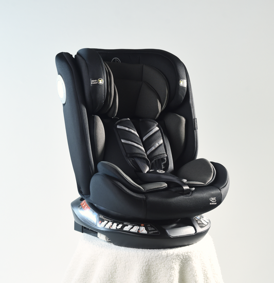 Burbay 360 Isofix Car Seat - G410 - Black & Grey