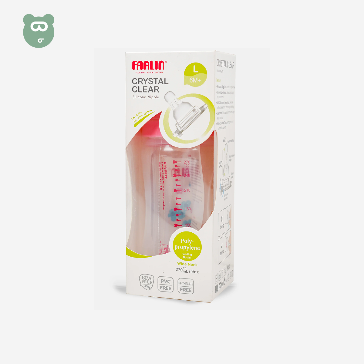 Farlin PP Feeding Bottle 270ml - Pink