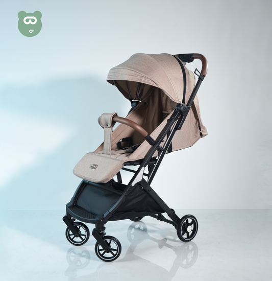 Burbay Baby Stroller - 618 - Coffee