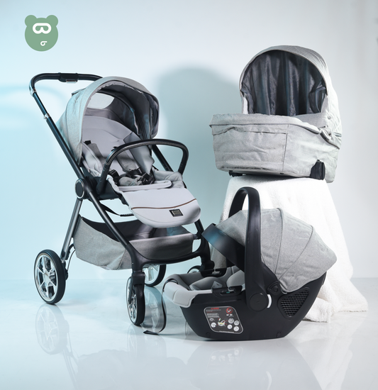 Burbay 3 in 1 Stroller - PC900 - Grey