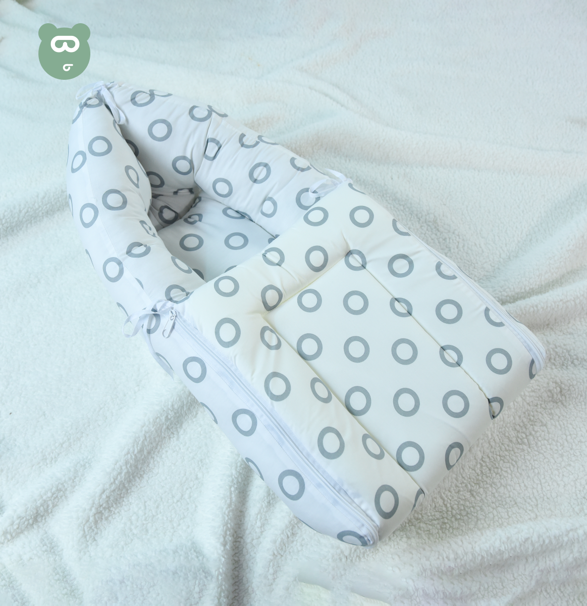 Baby Sleeping Bag -  Printed  - Grey Rings
