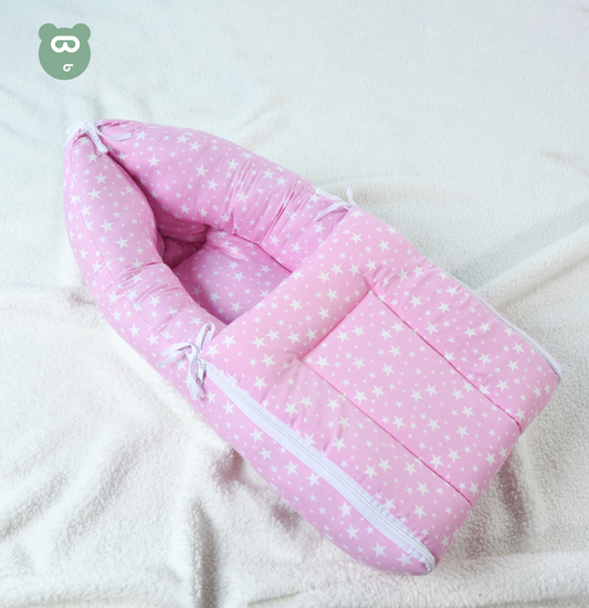 Baby Sleeping Bag - Printed - Pink & White Stars