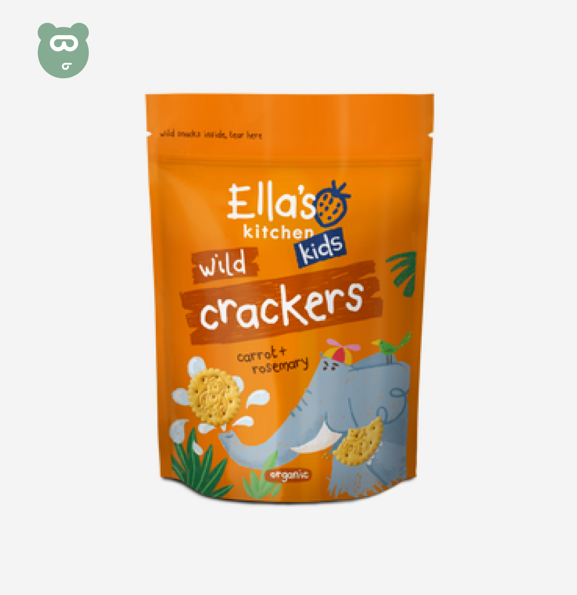 Ella's Kitchen Wild Kids Crackers - Carrot + Rosemary - 18m+