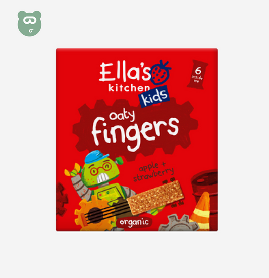 Ella’s Kitchen Kids Oaty Fingers Apple & Strawberry 6 Pack | Organic Kids Snack