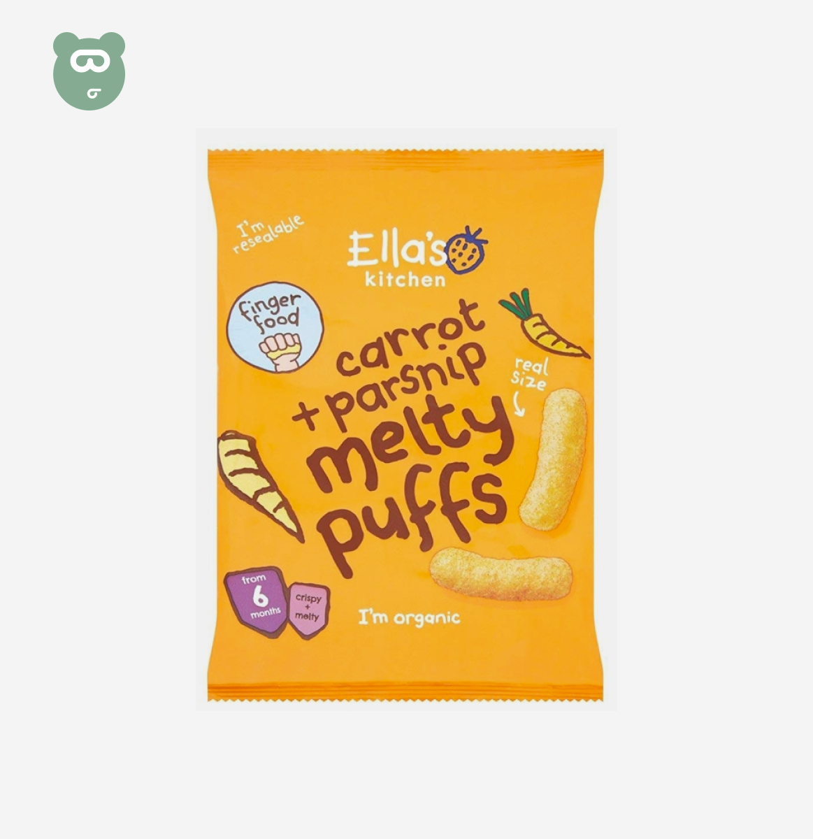 Ella's Kitchen Carrot + Parsnip Melty Puffs - 6m+