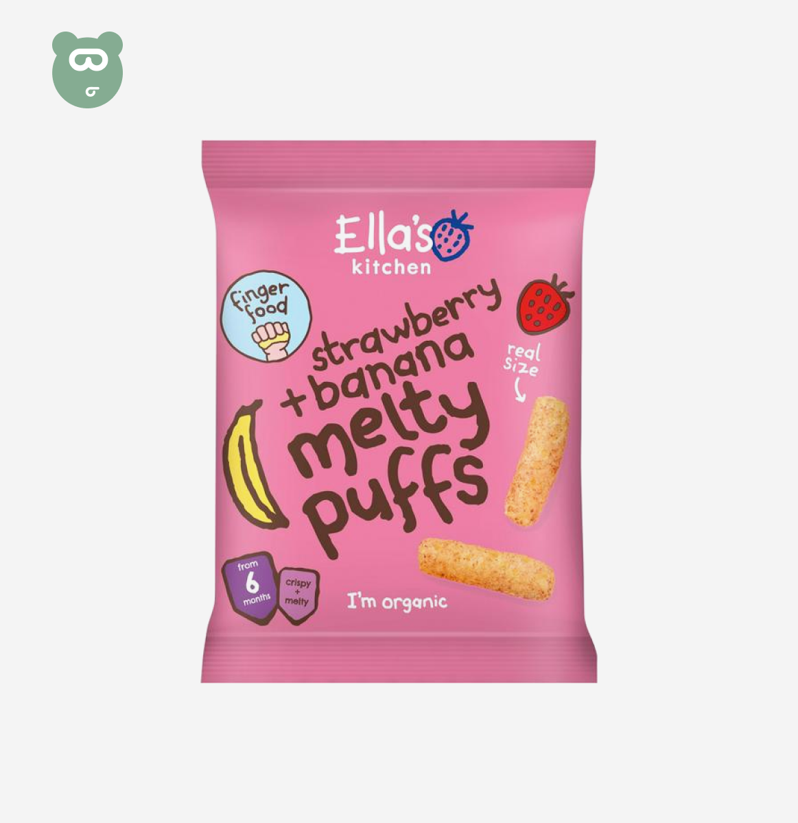 Ella's Kitchen Strawberry + Banana Melty Puffs - 6m+