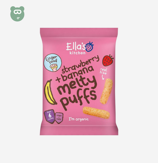 Ella's Kitchen Strawberry + Banana Melty Puffs - 6m+