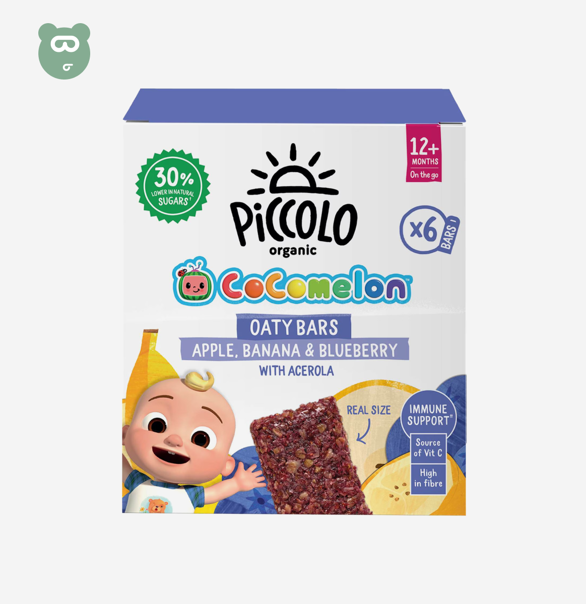 Piccolo Organic Apple,Banana & Blueberry Oaty Bar 6x23g 12m+