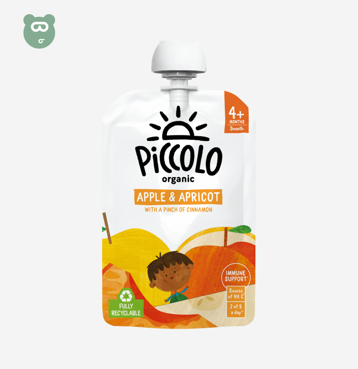 Piccolo Organic Apple & Apricot Stage 1 100g 4m+