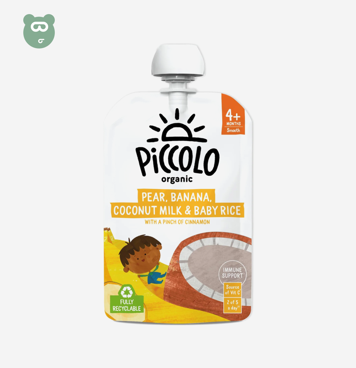 Piccolo Organic Pear,Banana,Coconut Mik & Baby Rice 100g 4m+