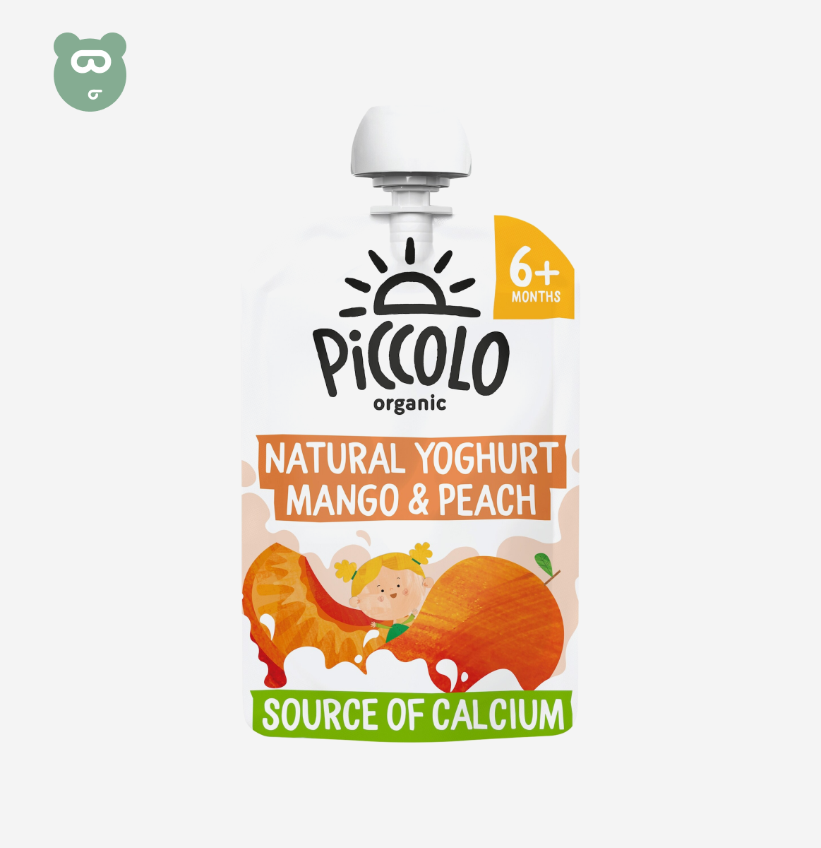 Piccolo Organic Natural Yoghurt Mango & Peach 100g 6m+