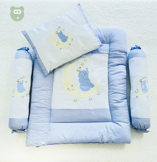 4 IN 1 Bedding Set Blue Elephant