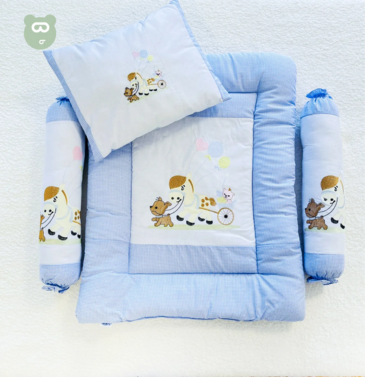 4 IN 1 Bedding Set Blue Horse