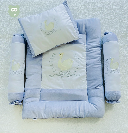 4 IN 1 Bedding Set Blue Swan