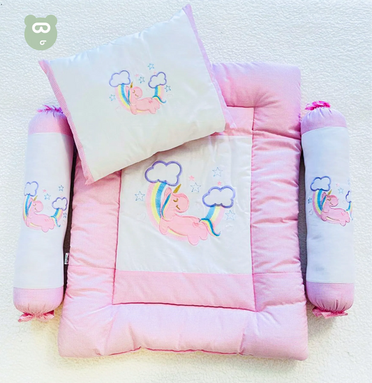 4 IN 1 Bedding Set Pink Unicorn
