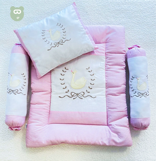 4 IN 1 Bedding Set Pink Swan