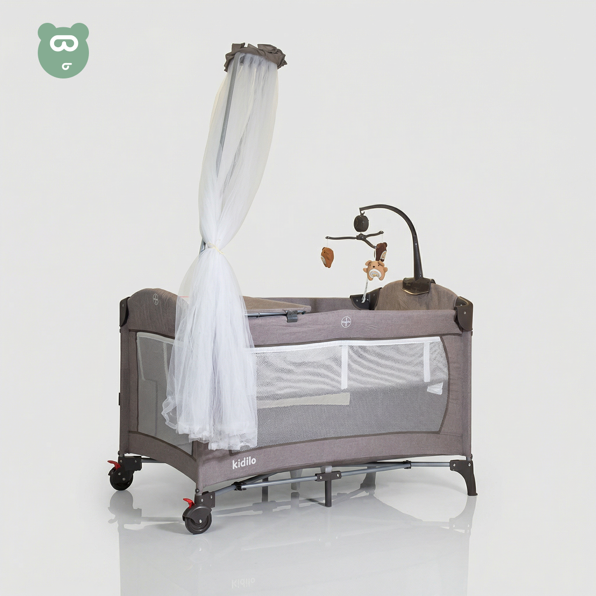 Kidilo Travel Cot Brown