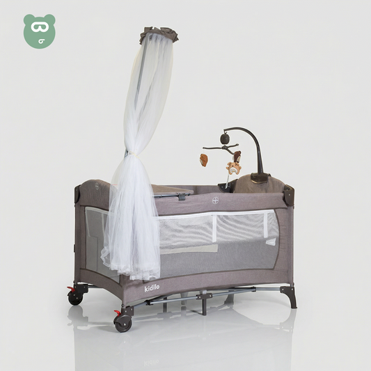 Kidilo Travel Cot Brown