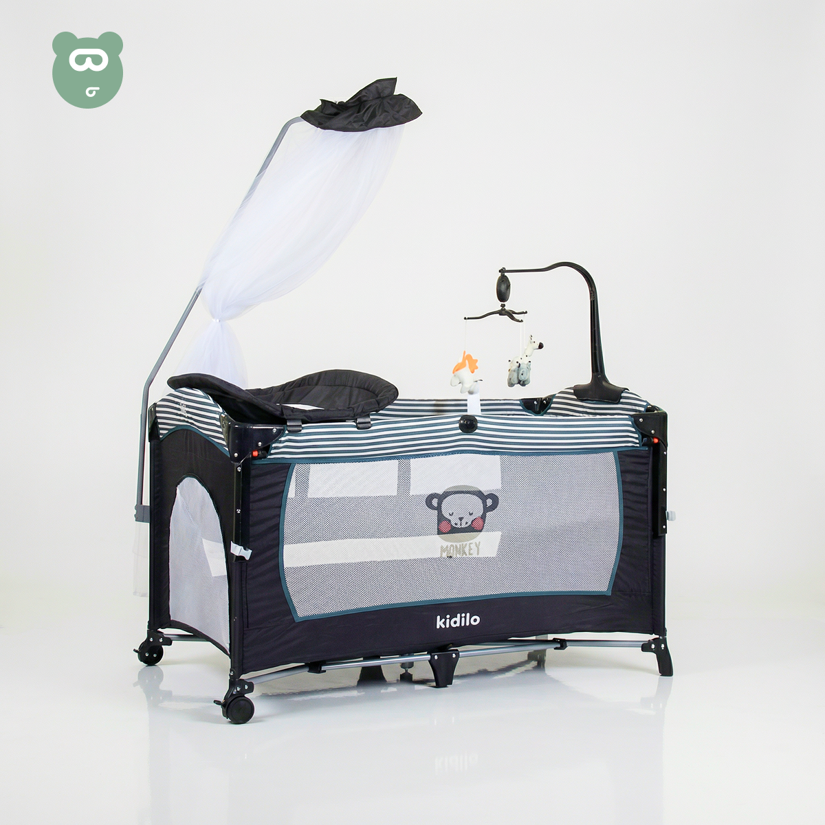 Kidilo Travel Cot Green
