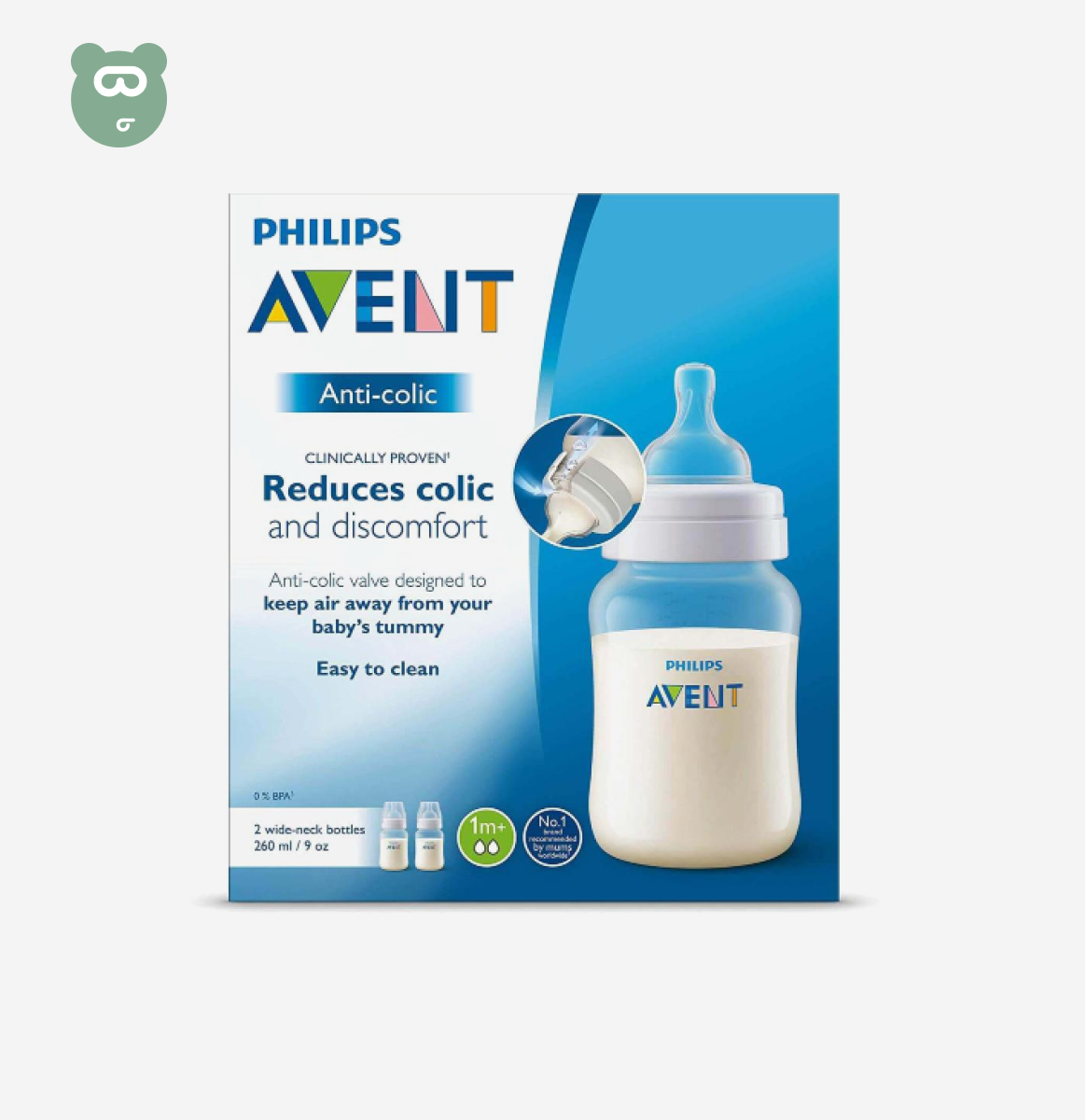 Avent Natural Bottle 260ml - Blue 1m+