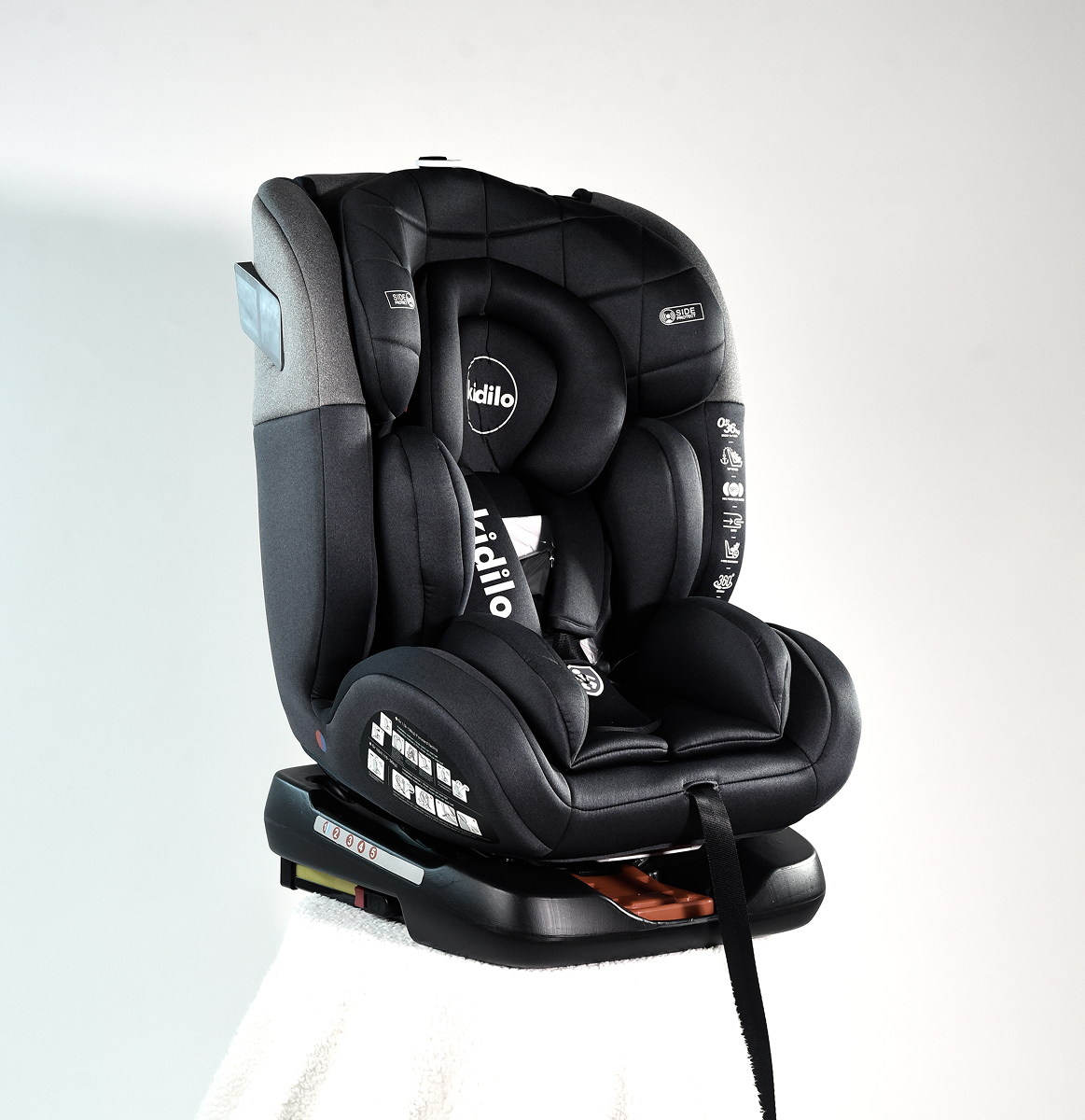 Kidilo 360 Isofix Car Seat - KBH308 - Light Grey