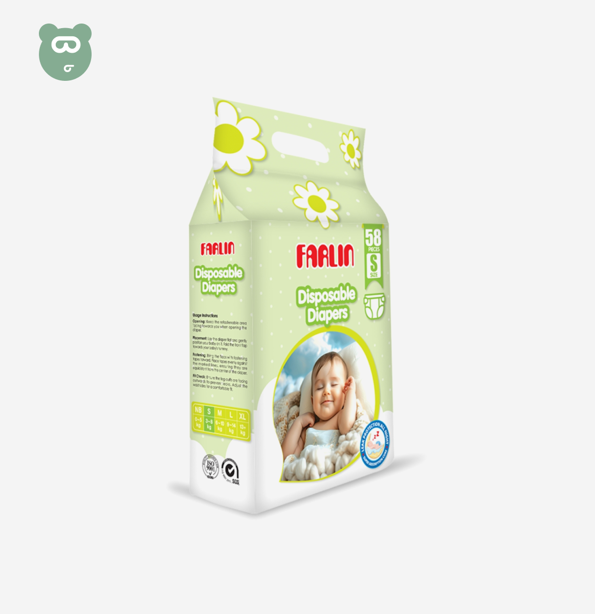 Farlin Baby Diapers S 58Pcs