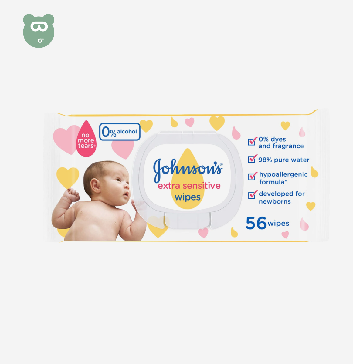 Johnsons Baby Wipes Extra Sensitive 56