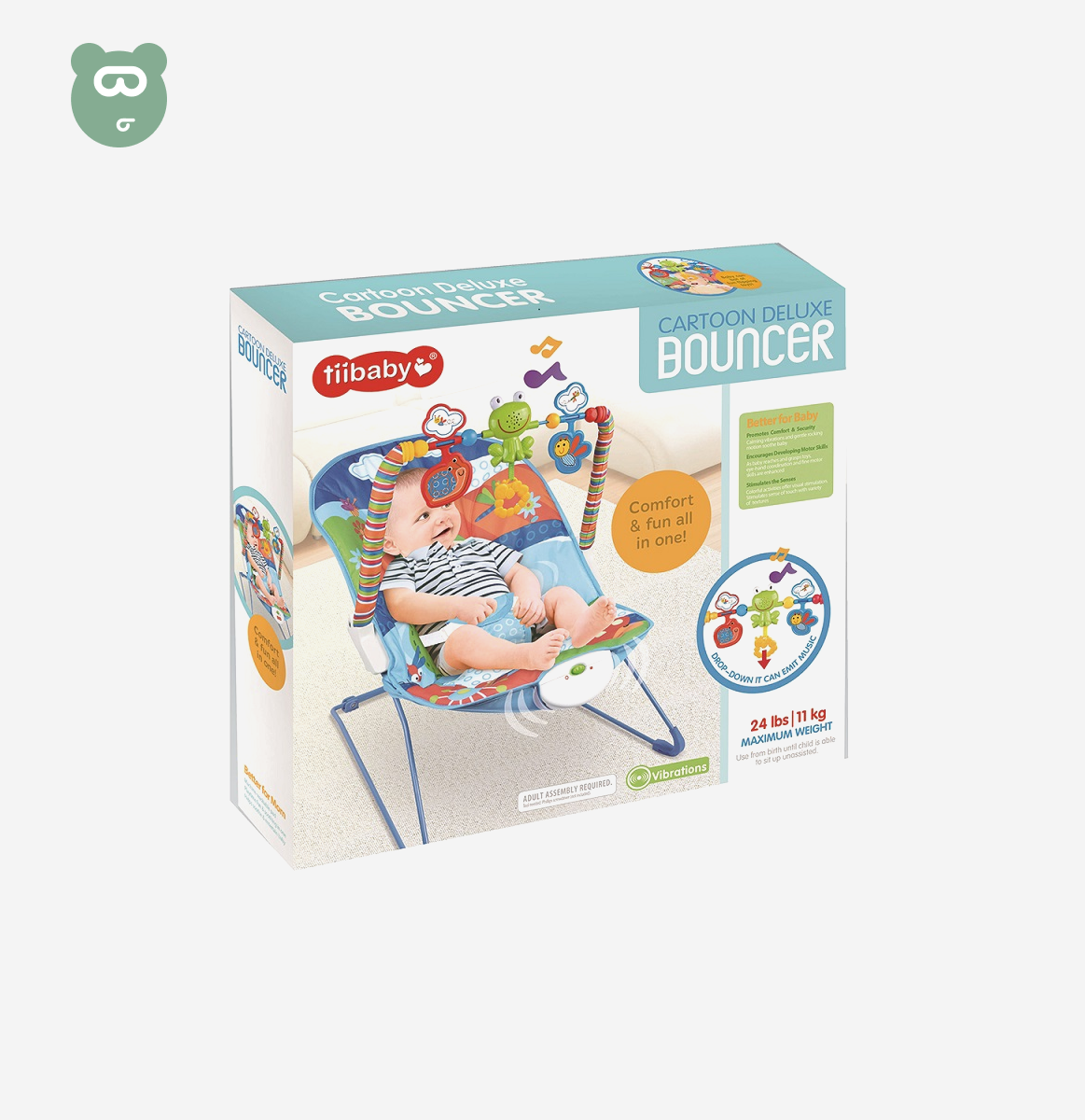 Tii Baby Cartoon Deluxe Bouncer