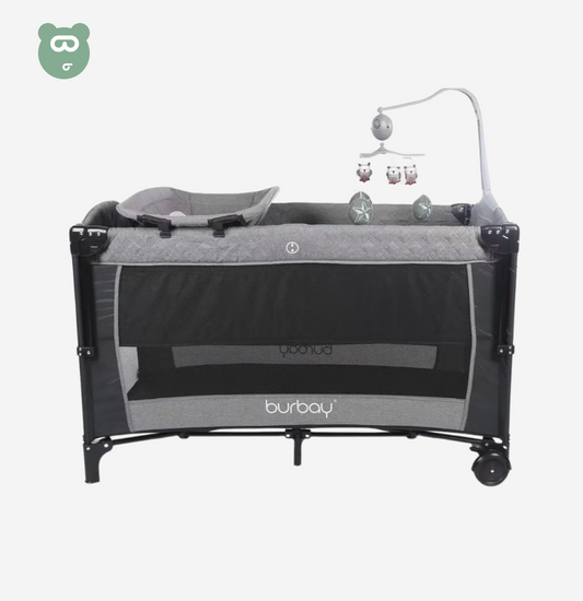 Travel Cot Burbay Light Grey