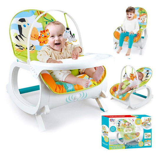 Safari Newborn to Toddler Portable Bouncer & Rocker with Vibration & Music