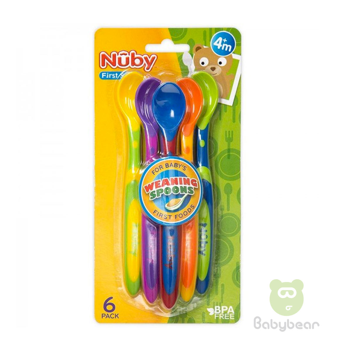 Nuby Weaning Spoons 6pk 4m+