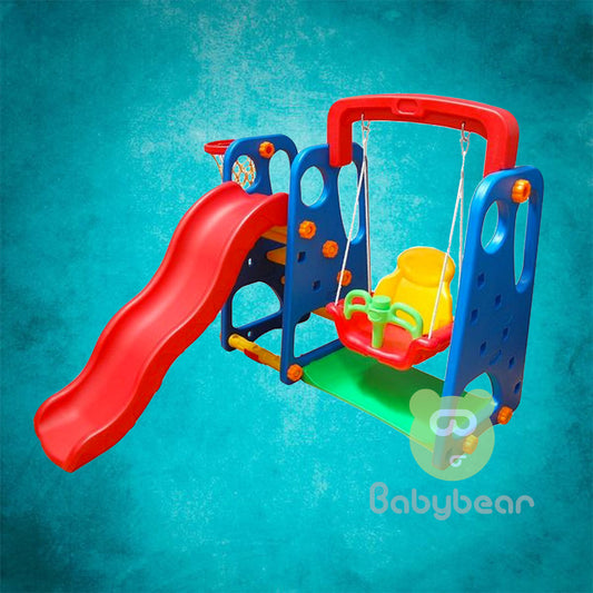 3 in 1 Baby Swing and Slide and Basket Ball Ring Playground
