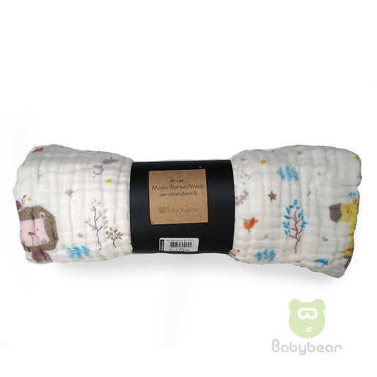 Babybear Muslin Blanket - Wrap Animals