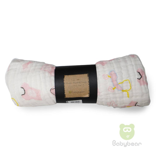Babybear Muslin Blanket - Wrap Pink