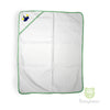 Baby Hooded Towel White with Green Border