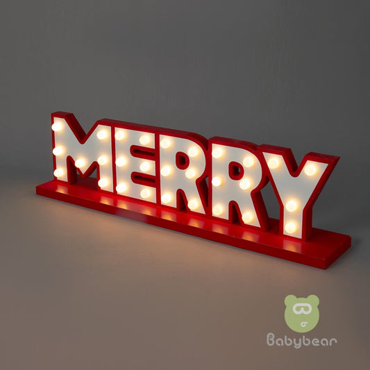 Battery Operated Christmas Light Up Merry Sign