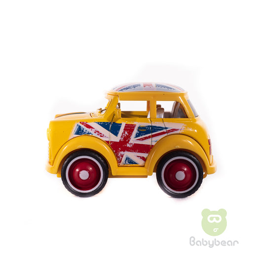 Metal Friction Powered Die-cast Classic Mini Cooper Yellow